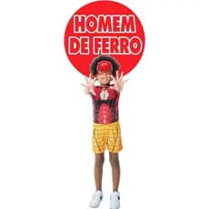 Kit Fantasia Infantil Homem de Ferro com Máscara Super-Herói Vingadores Carnaval P M G GG