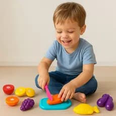 Kit Brinquedo Infantil Frutas e Legumes com Acessórios Educativos de Corte para Crianças