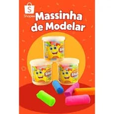 Massinha de Modelar Infantil Pote 5 Cores Perfumada Educativa Brinquedo Criança