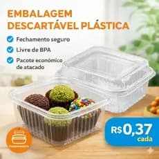 50~200~300 Unidades de Embalagem Quadrada Para Doces Brigadeiro Bolo de Colher e Sobremesa 4 Doces /PET Transparente
