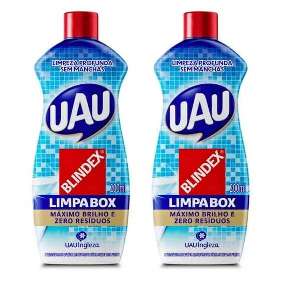 Kit 2x Limpa Box Blindex UAU Ingleza – Aprovado pela Blindex | Remove Manchas | Banheiro 200ml