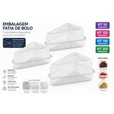50/100/150/200 Pote Embalagem Com Tampa Fatia de Bolo Torta Temaki Triangular Descartável Reforçado Envio imediato