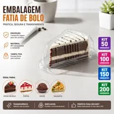 50-200 Embalagem Para Fatia Bolo Torta Temaki Triangular Blister Descartável Articulada