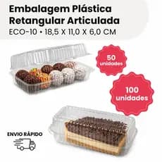 50/100un Embalagem 350 ml Plástica Retangular Alta Doce Brigadeiro Torta e Bolo