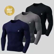 Kit 3 Camisas UV50 Masculina Manga Longa Dry Fit Proteção Solar Academia Pesca Corrida