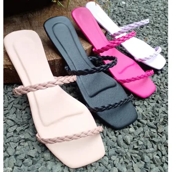 Rasteirinha Feminina Trançada confortável Sandália feminia casual tranças confortável casual