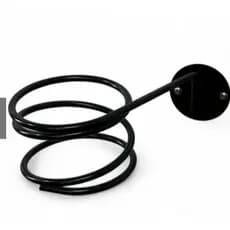 Suporte Para Secador De Cabelos Fixar Parede Aço Cor Preto