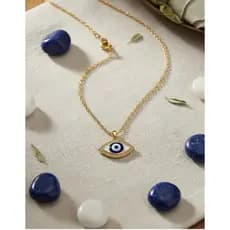 Colar Folheado Olho Grego Azul - Proteção e Estilo
