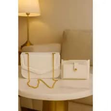 Kit Bolsa Feminina 2 Peças Bolsa Pequena De Lado Transversal Alça Corrente E Carteira Lançamento