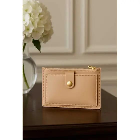 Moda Feminina Carteira Multifunçional De Couro PU Mini Porta Cartão Ziper Bolso Moedas Compacta