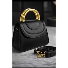 Bolsa Feminina Transversal De Lado Ajustavel Alça De mão Dourada Elegante Versatil Estilosa
