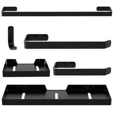 Kit Acessórios para Banheiro 6 Peças Preto Fosco Super Luxo Porta Toalhas e Saboneteira Super Luxo