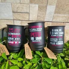 5 Canecas de aluminio Personalizadas - sem tirante OU com tirante - Canecas de aluminio para festa, Canecas para aniversário, Canecas para confraternização, Canecas de times.