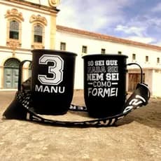 Kit 7 Canecas de alumínio Personalizadas com tirante - Caneca 500ml - Canecas de alumínio personalizadas, Caneca Tirante
