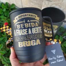 Copo de Alumínio Personalizada com tirante - Caneca de aluminio com tirante personalizada - Qualidade Premium - Caneca alumínio - Caneca com Tirante
