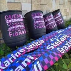 Caneca alumínio personalizada com tirante - Caneca de aluminio personalizada 400ml / 500ml / 850ml - com tirante personalizado - Quem vê carinha de princesa