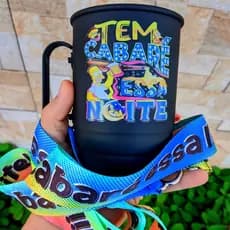 Caneca de Alumínio Personalizada Com tirante - Exclusiva - 400ML 500ML 850ML - Copo Aluminio Personalizado - Tirantes Personalizados