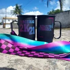 10 Canecas de aluminio 400ml personalizada com tirante - Caneca de alumínio preto fosco  - Caneca Terceirão, Caneca Formatura, Caneca aniversário, Caneca casamento, Caneca festas, Caneca Carnaval.