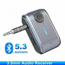 Receptor De Áudio Sem Fio Bluetooth 5.3 Adaptador AUX De 3,5 Mm Para Fone De Ouvido Carro Mãos-Livres Música