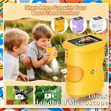 Microscópio Digital Portátil 1000X Para Crianças , Tira Foto E Vídeo , De Bolso Com Tela IPS De 2.0 " , Brinquedos Portá