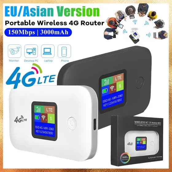 Roteador 4G LTE Ue/AS Sem Fio WIFI 2100mAh Hotspot Móvel Com Slot Para Cartão SIM Bolso 150Mbps Viagens De Escritório Em