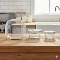 Kit 3 Potes Herméticos Quadrados com Tampa Travável – Ideal para Alimentos e Geladeira