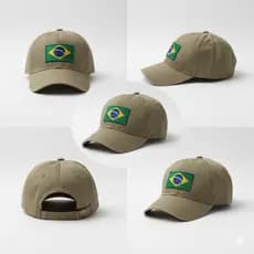 Boné Tático Bandeira Do Brasil Aba Curva Fecho Em Aço