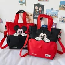 A.T.A Canvas Mickey Saco Tutorial De Grande Capacidade Para Estudantes Arte Escolar De Ombro F