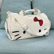 A.T.A Cartoon Cute Big Bag Ombro Arco Hello Kitty Portátil Crossbody Gym Bag