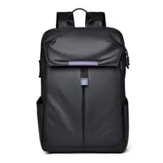 Mochila executiva grande capacidade, ergonômica, repelente à água, resistente, acabamento couro