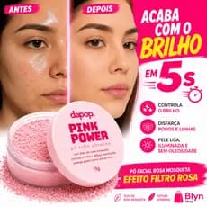 Pó Facial Solto Ultrafino Rosa Mosqueta Pink Power Dapop – Finalizador Translúcido