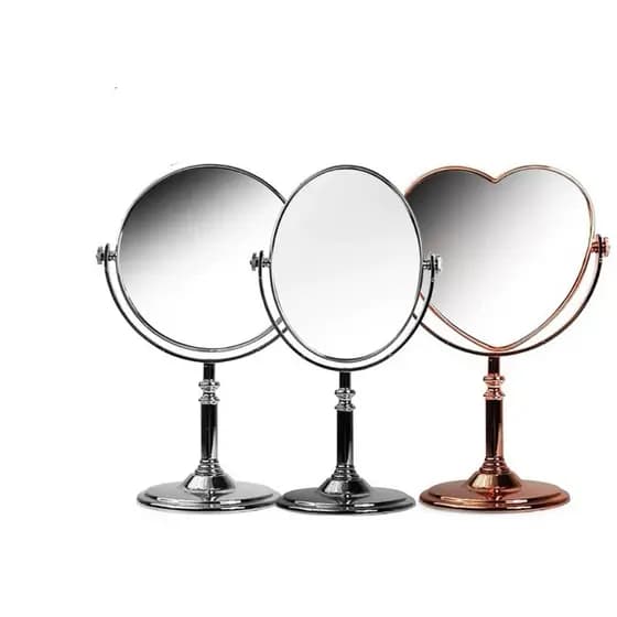 Espelho De Mesa Maquiagem Dupla Face Aumenta 2 X Gira 360