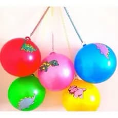 Kit com 10/20/30/40/50 peças Bola Borracha Poing Poing com Cordao Mola 23cm Brinquedo Super Divertido