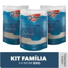 Macarrão de Arroz Bifum Massa Sem Glúten Kit de 3 Und de 500g Sem Conservantes Preparo em 2 Min