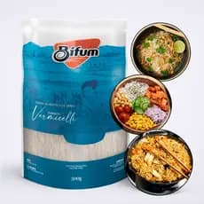 Macarrão de Arroz Bifum 500g Sem Glúten Sem Conservantes Unitário ou Kit de 3 Pacotes