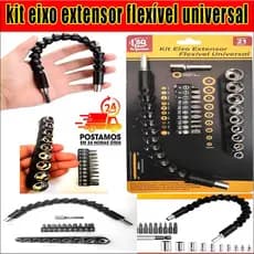 Extensão Eixo Prolongador 1/4 Ferramenta Braço Flexível 30cm Cabo Extensor Adaptador parafusadeira ou furadeira