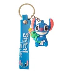 Kit Com 1 Chaveiro Stitch 1 Chaveiro da Minnie 1 Cartela do Stitch 11 Adesivos e 1 Cartela da Minnie Com 16  Adesivos