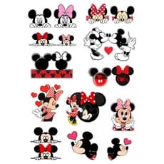 Cartela casal Minnie e Mickey a prova d'água Cartelas variadas em vinil, temos á pronta entrega