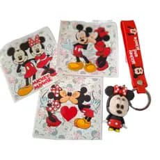 Chaveiro Minnie em PVC + Adesivos Exclusivos Personalizados