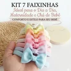 Kit 7 Faixinhas Bebê Recém-Nascida Faixa Tiara Antialérgica Maternidade Chá de Bebê