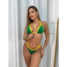 Biquíni Cortininha Fio Dental com Regulagem Marquinha Perfeita para Bronze na Praia