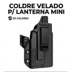 Coldre Interno Velado Só Coldres P/ Pistola Com Lanterna Mini GM23 PL-Mini Valkyrie 2 Glock G19 Taurus G2C TS9 TH9