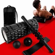 Kit 6 - Rolo Miofascial Bastão Bolas Massagem Mini Band Bolsa