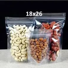 Saco Stand Up Pouch 18x26+4 Transparente Embalagem Zip 50un