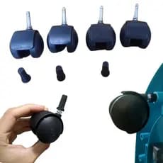 Kit Rodinhas giratórias 40mm Pino 6mm preto para Móveis