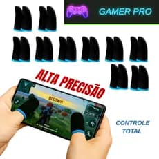 KIT 12 Luva Dedo gamer Profissional para jogos Cor preta