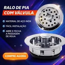 Kit Ralo de Pia Modelo Americano com Cestinha 6cm para Cozinha