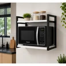 Suporte Para Micro-ondas Suspenso Industrial Com Prateleira Superior Em Metalon