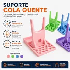 Cola Quente suporte com Base Coletora Antigotejamento e Apoio Estável