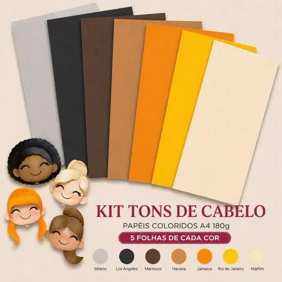 Papelaria criativa tons de Cabelo Papel Kit Artesanato Scrapbook Colorido Diversas Cores